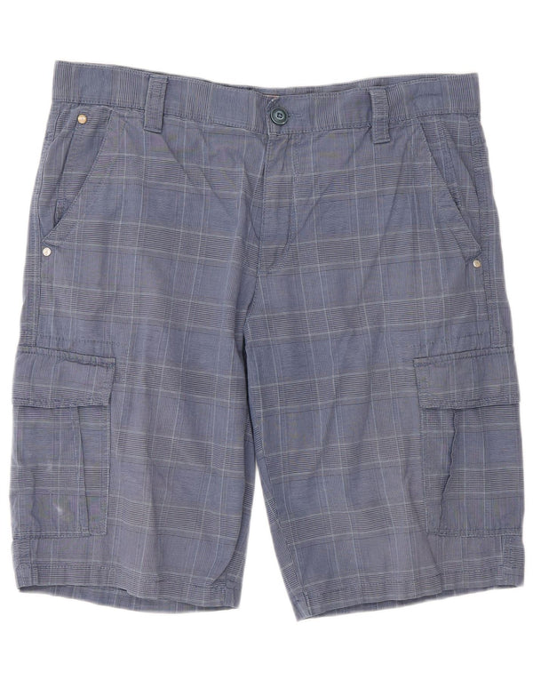 Shorts cargo masculino Blue Side IT 52 XL W36 algodão xadrez azul