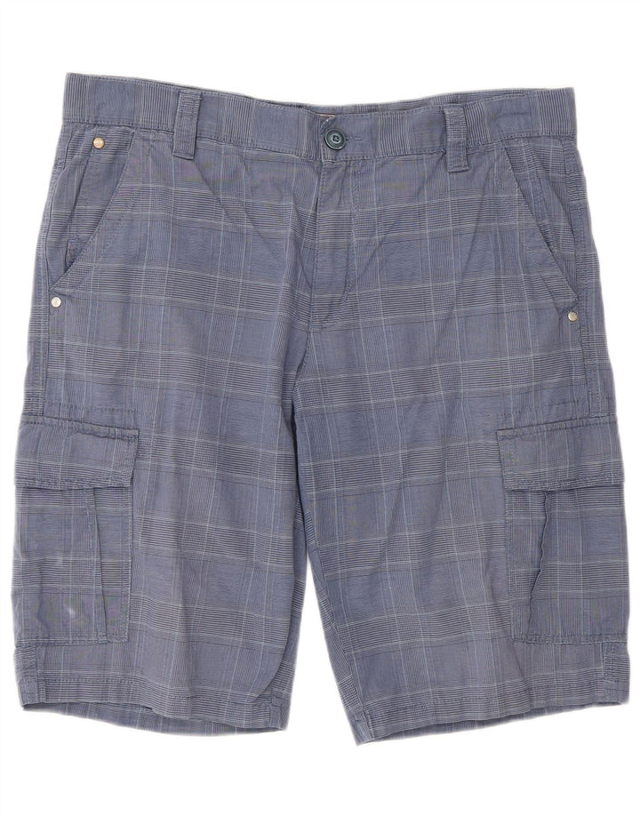 Shorts cargo masculino Blue Side IT 52 XL W36 algodão xadrez azul
