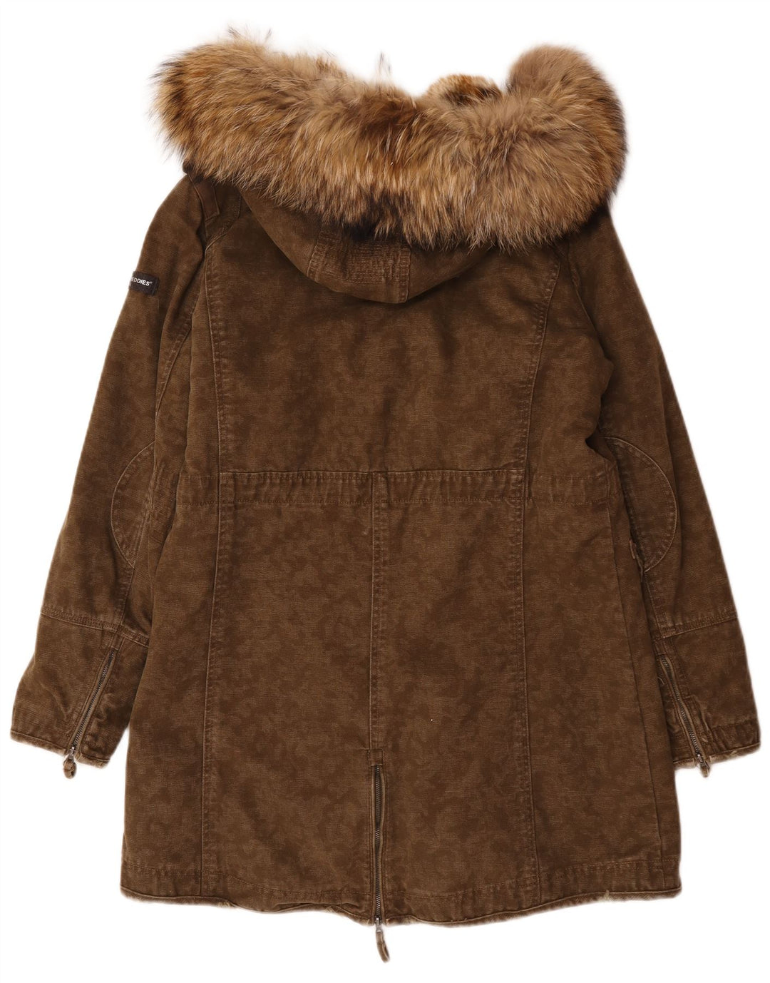 Jaqueta parka feminina com capuz Frieda & Freddies EU 40 algodão cáqui médio