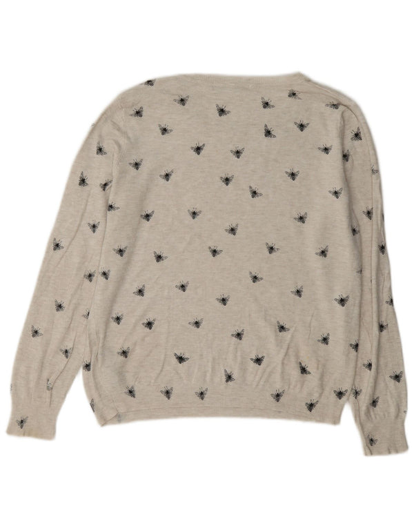 Suéter feminino Marks & Spencer com gola canoa Reino Unido 16 grande bege
