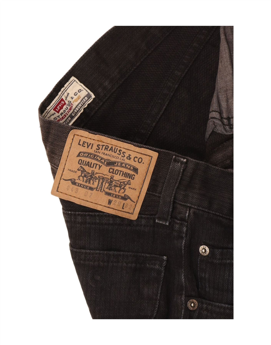 Jeans cônicos masculinos Levi's W29 L32 preto