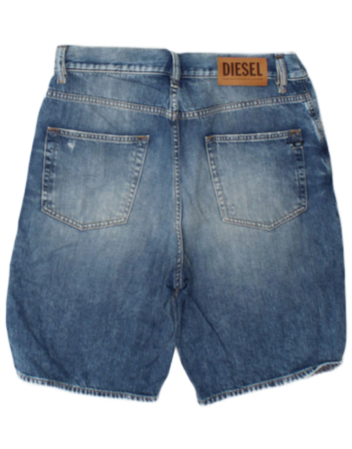 Shorts jeans masculino diesel desgastado W30 algodão azul médio