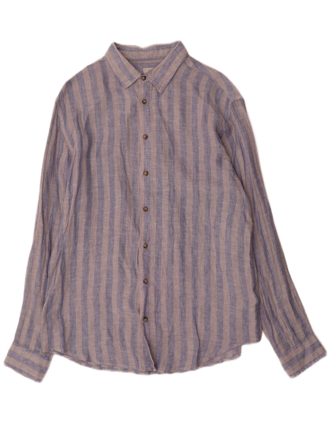 Camisa masculina Dack's grande linho listrado azul