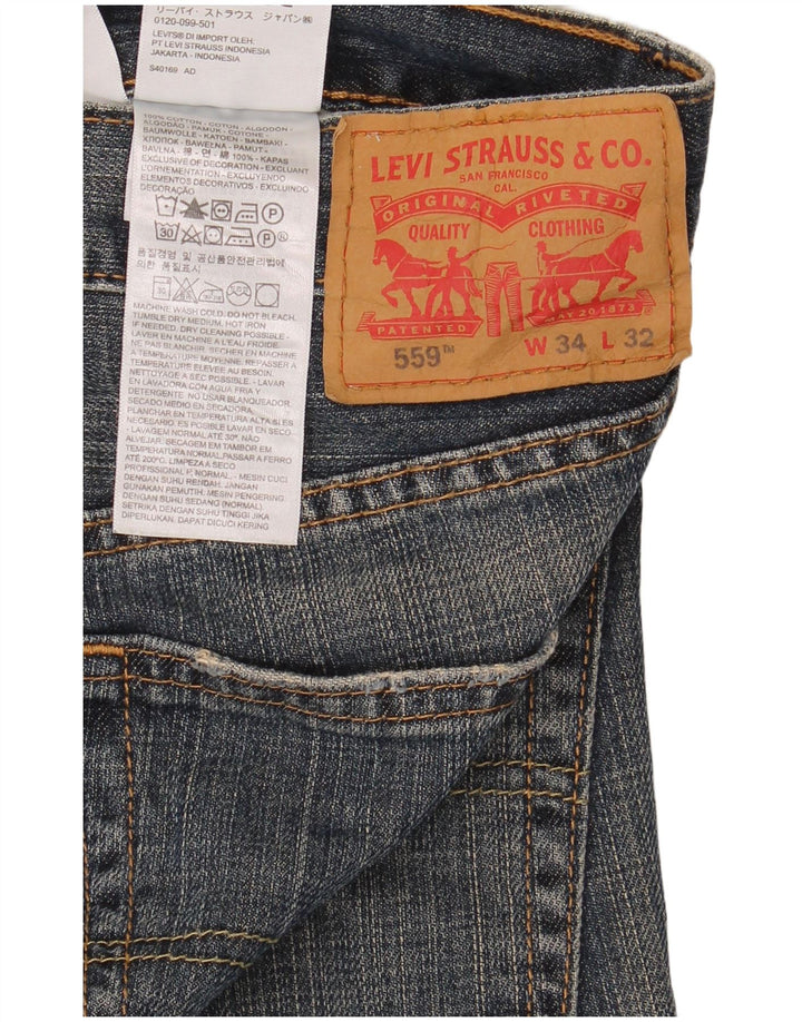 Levi's Masculino 559 Straight Jeans W34 L32 Azul Algodão