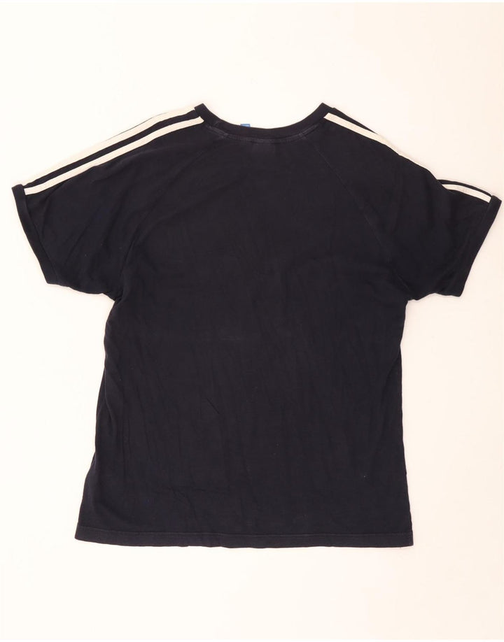 Adidas Mens Camiseta Top Grande Algodão Preto