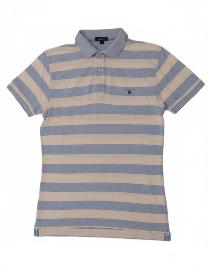 Camisa polo masculina Gant média listrada azul