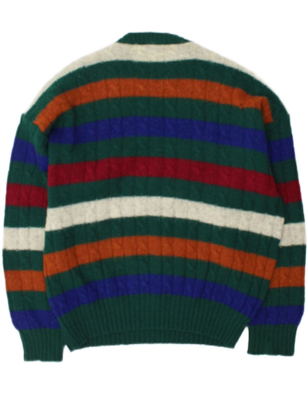 Suéter masculino Les Copains com gola redonda XL de lã listrada multicolorida