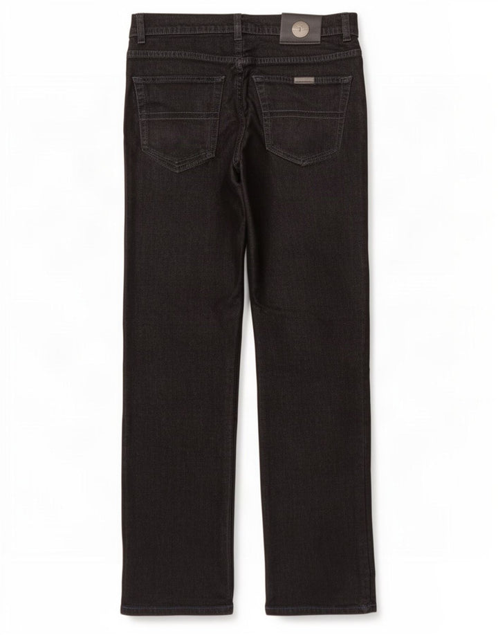 Trussardi Calça jeans reta masculina W32 L32 algodão preto
