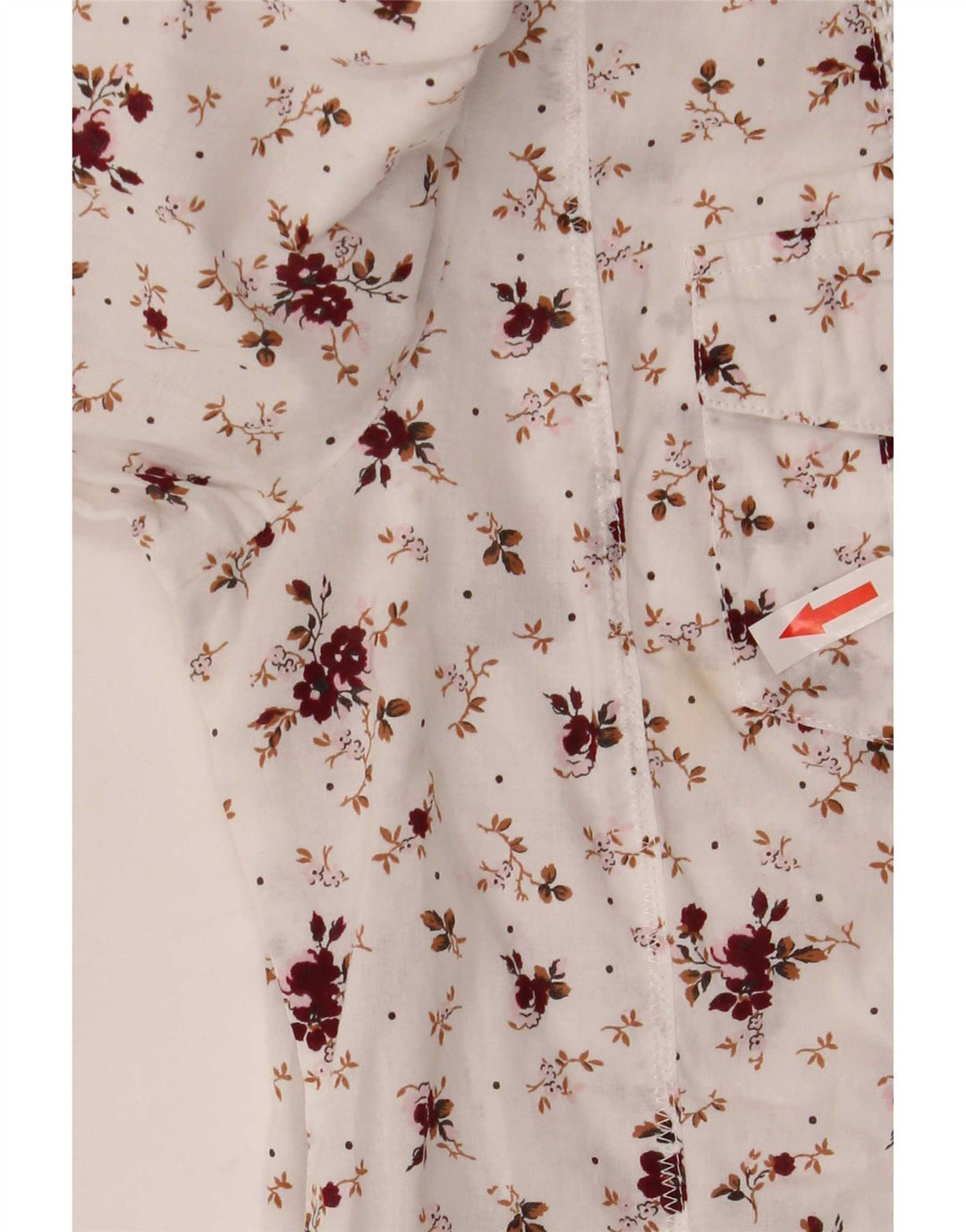 Camisa feminina Laura Ashley Reino Unido 12 médio branco floral