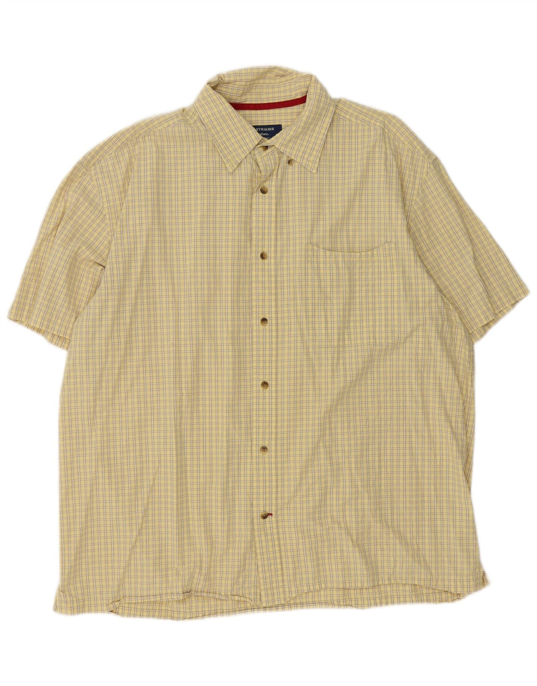 Camisa masculina de manga curta Levi's XL amarelo algodão guingão