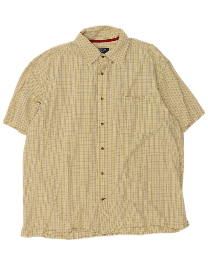 Camisa masculina de manga curta Levi's XL amarelo algodão guingão