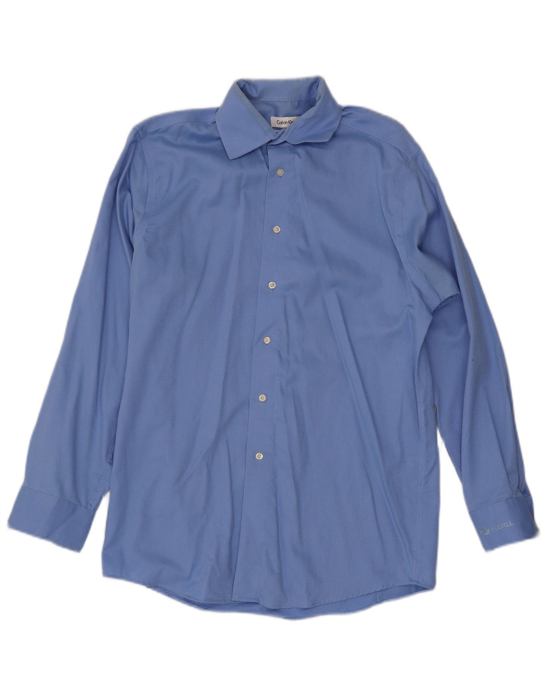 Camisa masculina Calvin Klein tamanho 14 1/2 15 algodão azul pequeno
