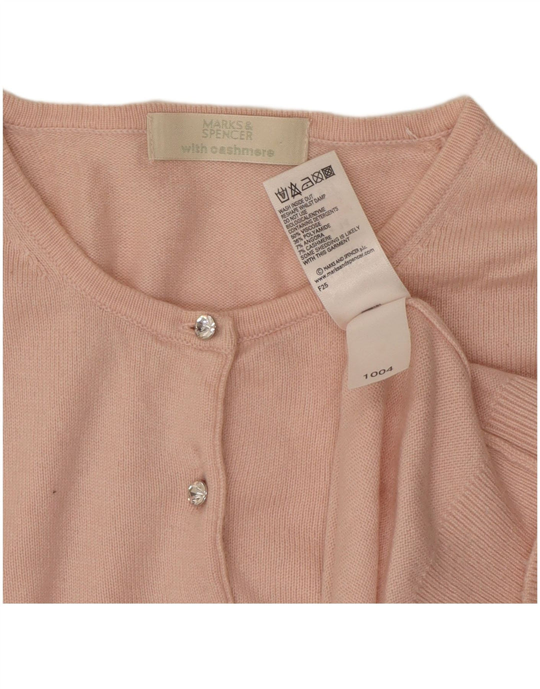 Suéter cardigã feminino Marks & Spencer UK 14 viscose rosa médio