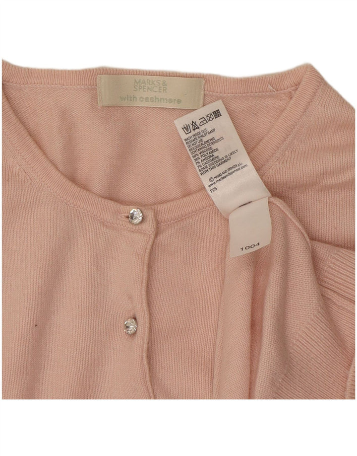 Suéter cardigã feminino Marks & Spencer UK 14 viscose rosa médio