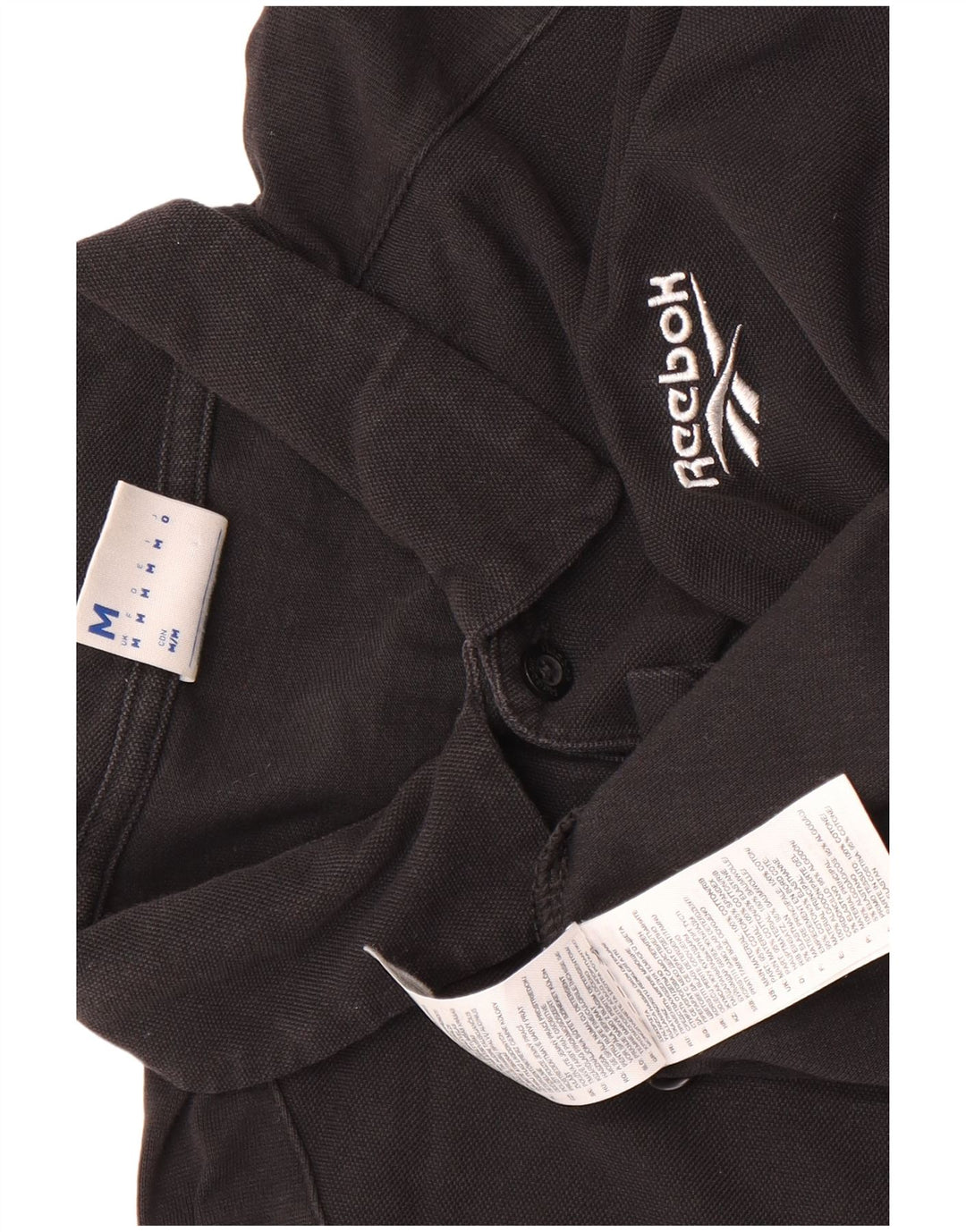 Camisa polo masculina Reebok médio algodão preto