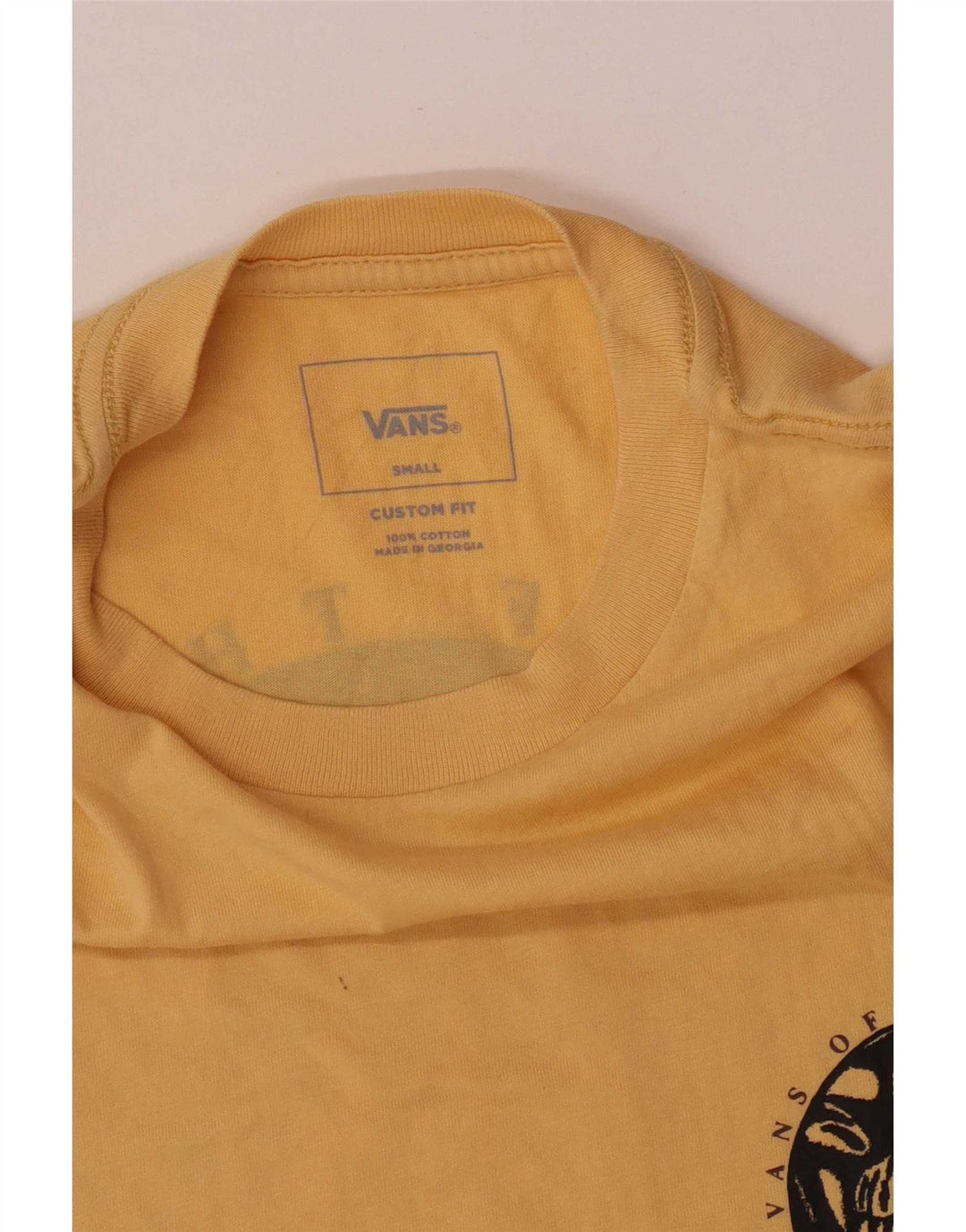 Camiseta Vans Masculina Custom Fit Graphic Top Pequeno Algodão Amarelo