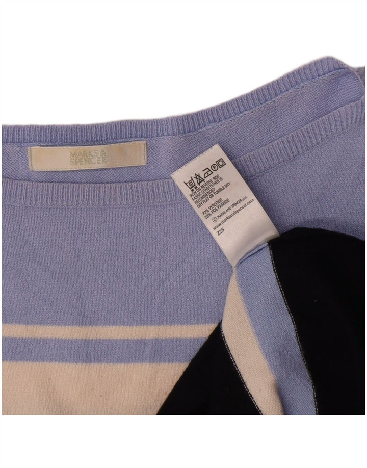 Suéter feminino Marks & Spencer com gola canoa Reino Unido 14 médio multicolorido