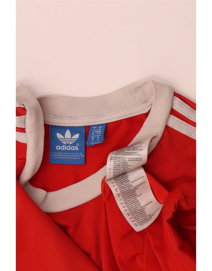 Adidas Mens T-Shirt Top Pequeno Poliéster Vermelho