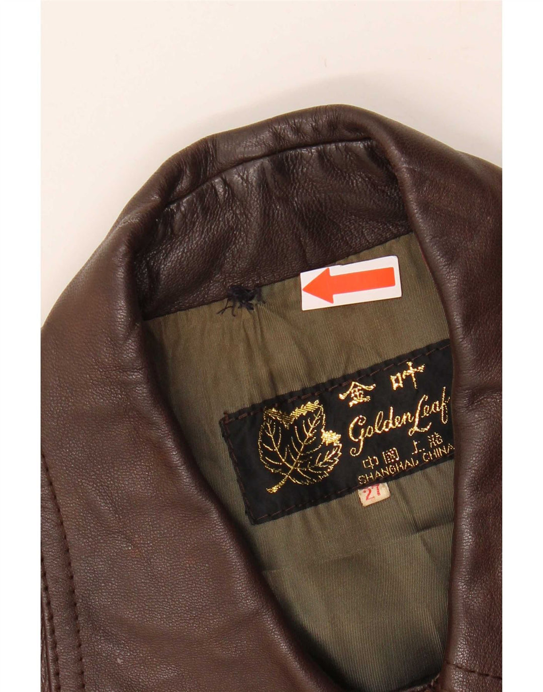 Jaqueta de couro masculina Golden Leaf UK 38 marrom médio