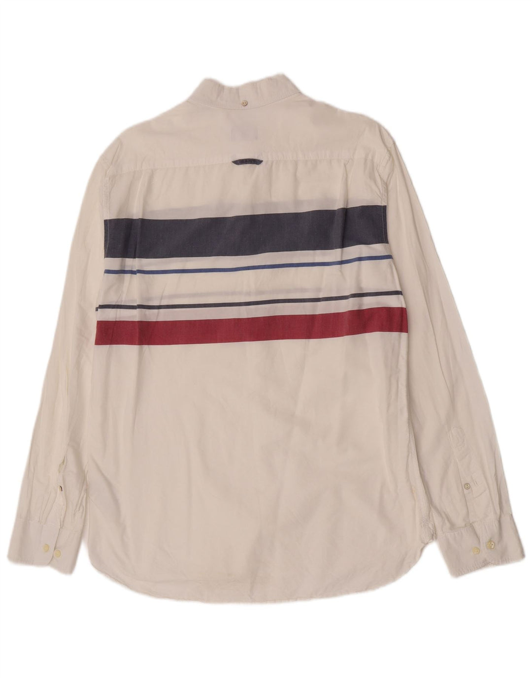 Camisa masculina Gant XL listrada branca de algodão