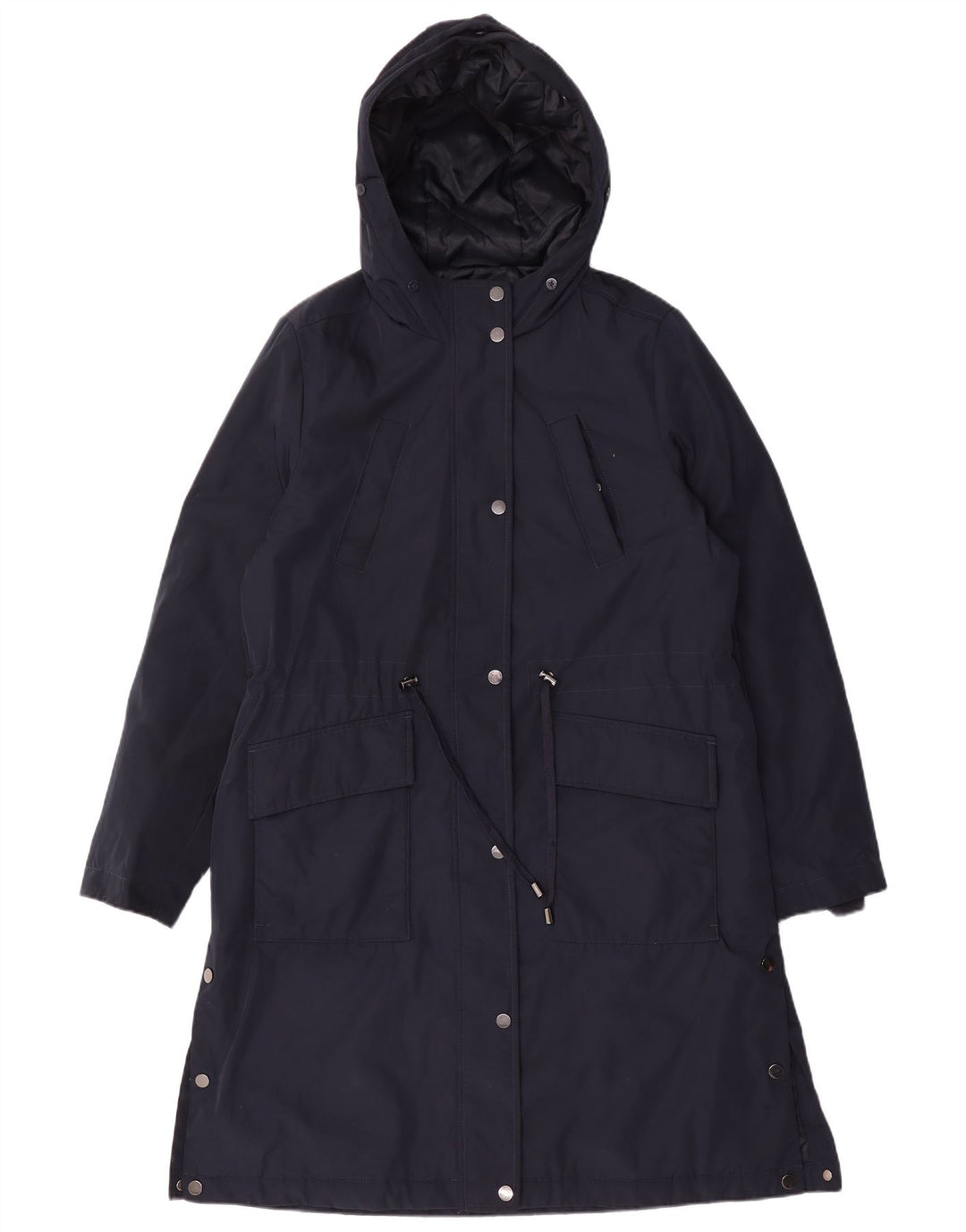 Casaco corta-vento feminino com capuz Marks & Spencer Reino Unido 14 médio azul marinho