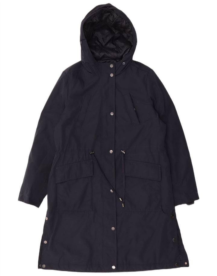 Casaco corta-vento feminino com capuz Marks & Spencer Reino Unido 14 médio azul marinho