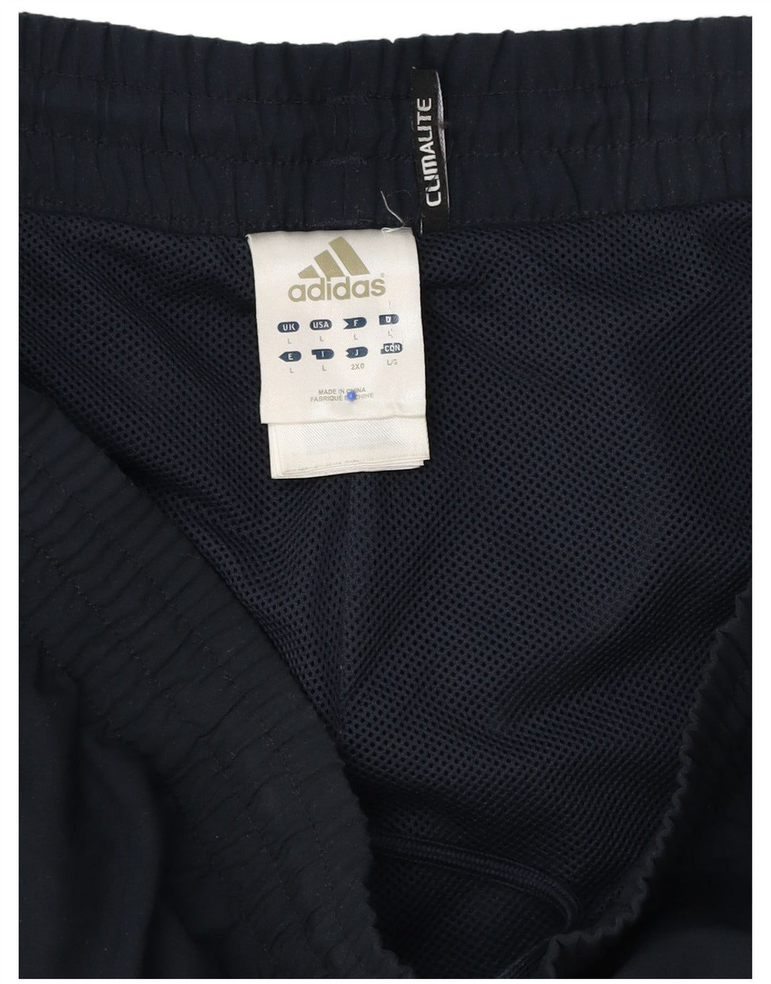 Calça de treino masculina Adidas Climalite grande poliéster azul marinho