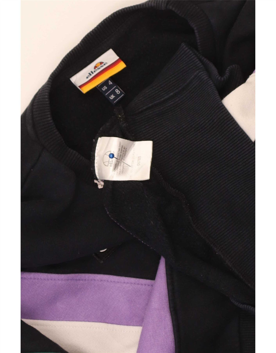 Suéter Ellesse feminino cropped UK 8 pequeno bloco colorido multicolorido