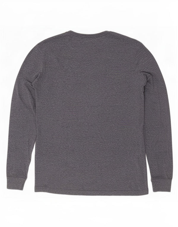Tommy Hilfiger Top masculino de manga comprida grande poliéster manchado azul marinho