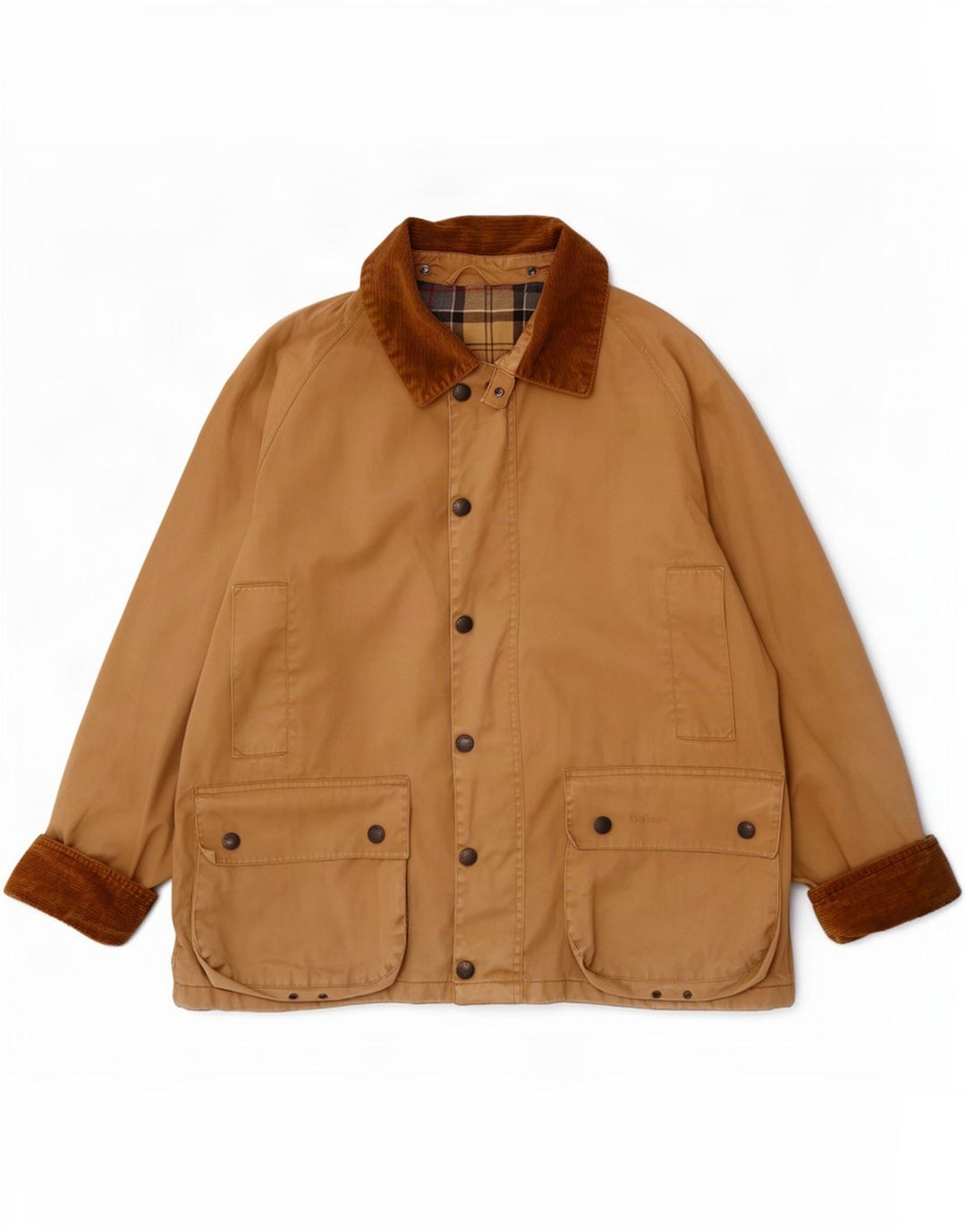 Jaqueta masculina Barbour Bedale de algodão encerado Reino Unido 38 bloco colorido bege médio