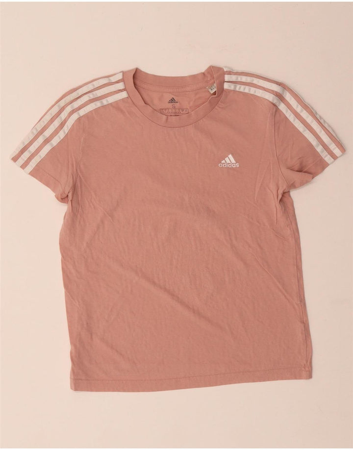 ADIDAS Womens T-Shirt Top UK 8/10 Pequeno Algodão Rosa