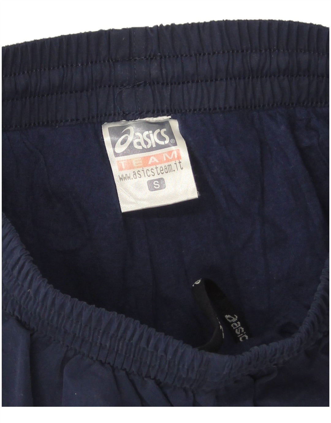 Calça de treino masculina Asics pequena azul marinho poliéster