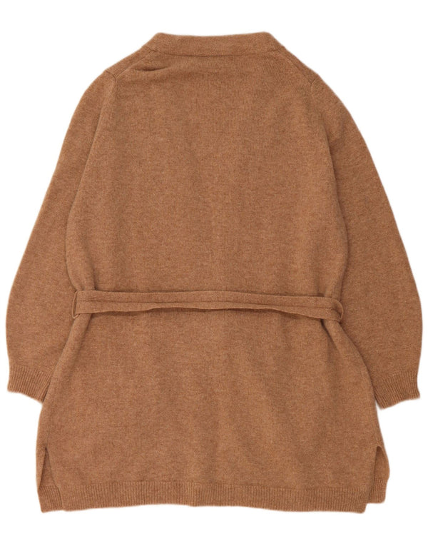 Suéter masculino Marks & Spencer Longline Cardigan Reino Unido 18 XL lã marrom