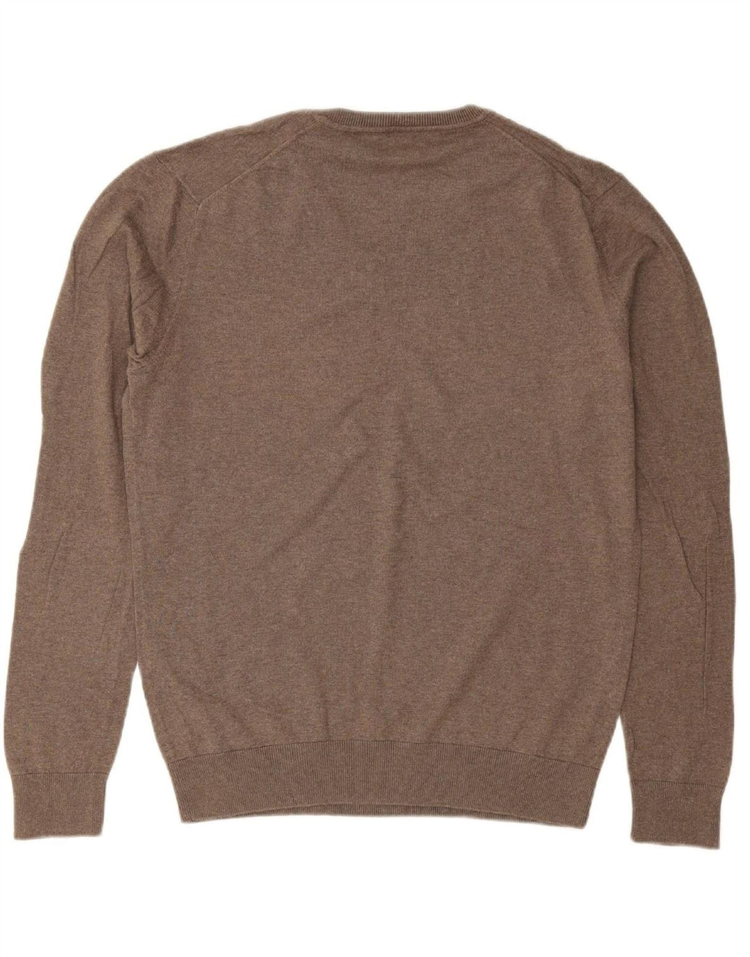 Suéter masculino ZARA com decote em V grande algodão marrom