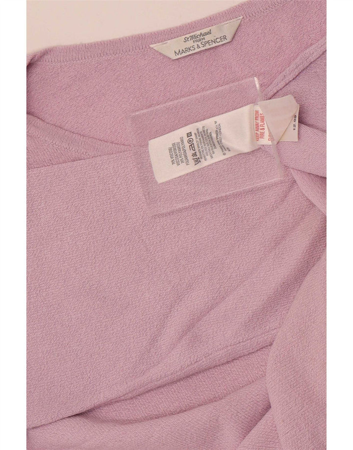 Top feminino Marks & Spencer St. Michael manga 3/4 Reino Unido 12 médio roxo