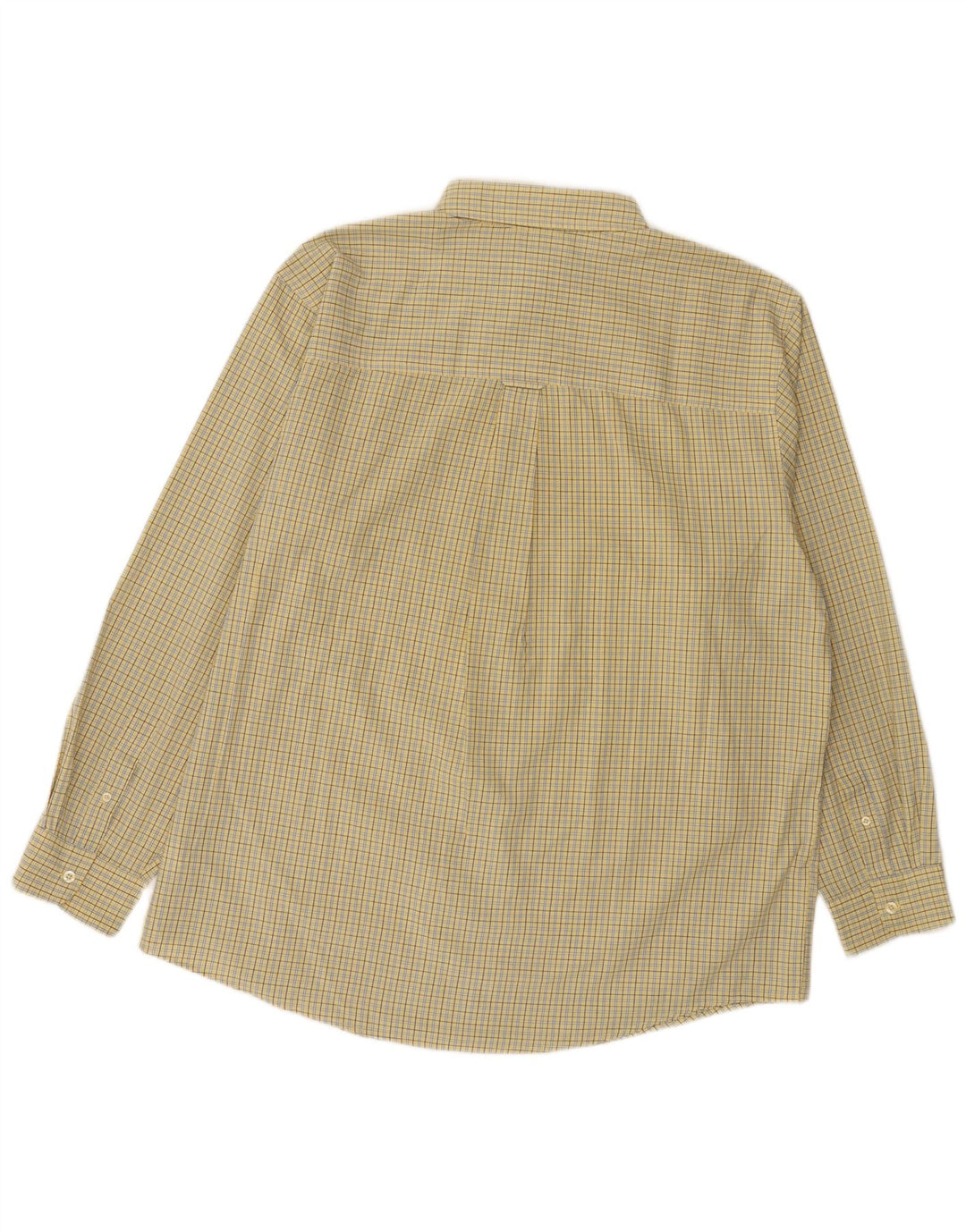 Camisa masculina Chaps Easy Care XL de algodão xadrez amarelo