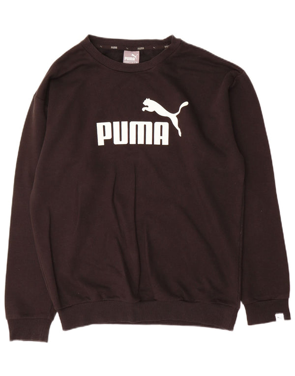 Puma moletom feminino gráfico oversized jumper UK 10 pequeno preto