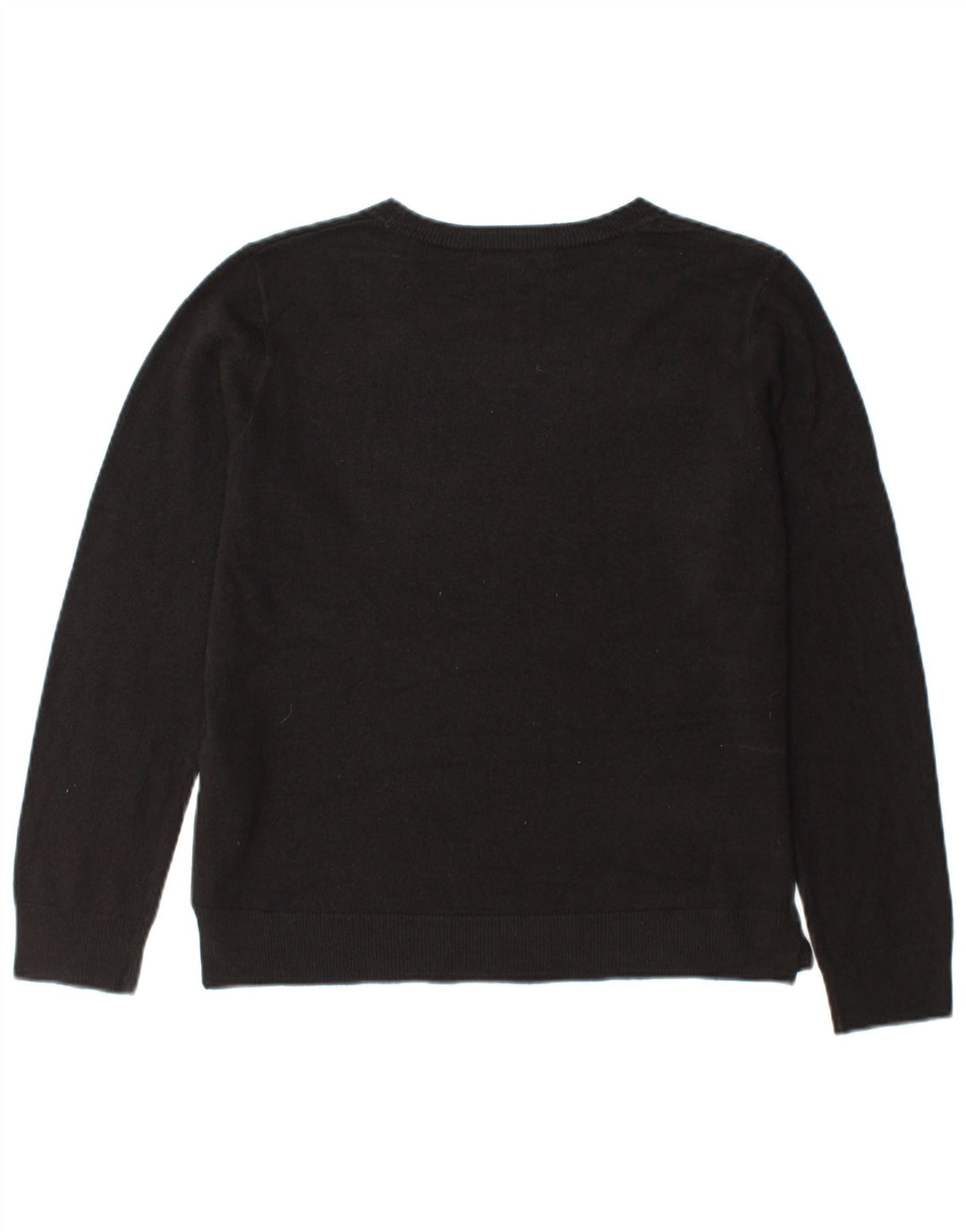 Suéter feminino Marks & Spencer com gola redonda Reino Unido 14 acrílico preto médio