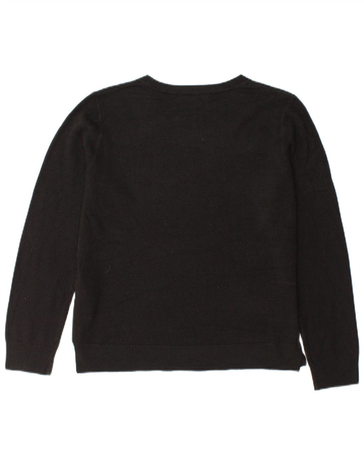 Suéter feminino Marks & Spencer com gola redonda Reino Unido 14 acrílico preto médio