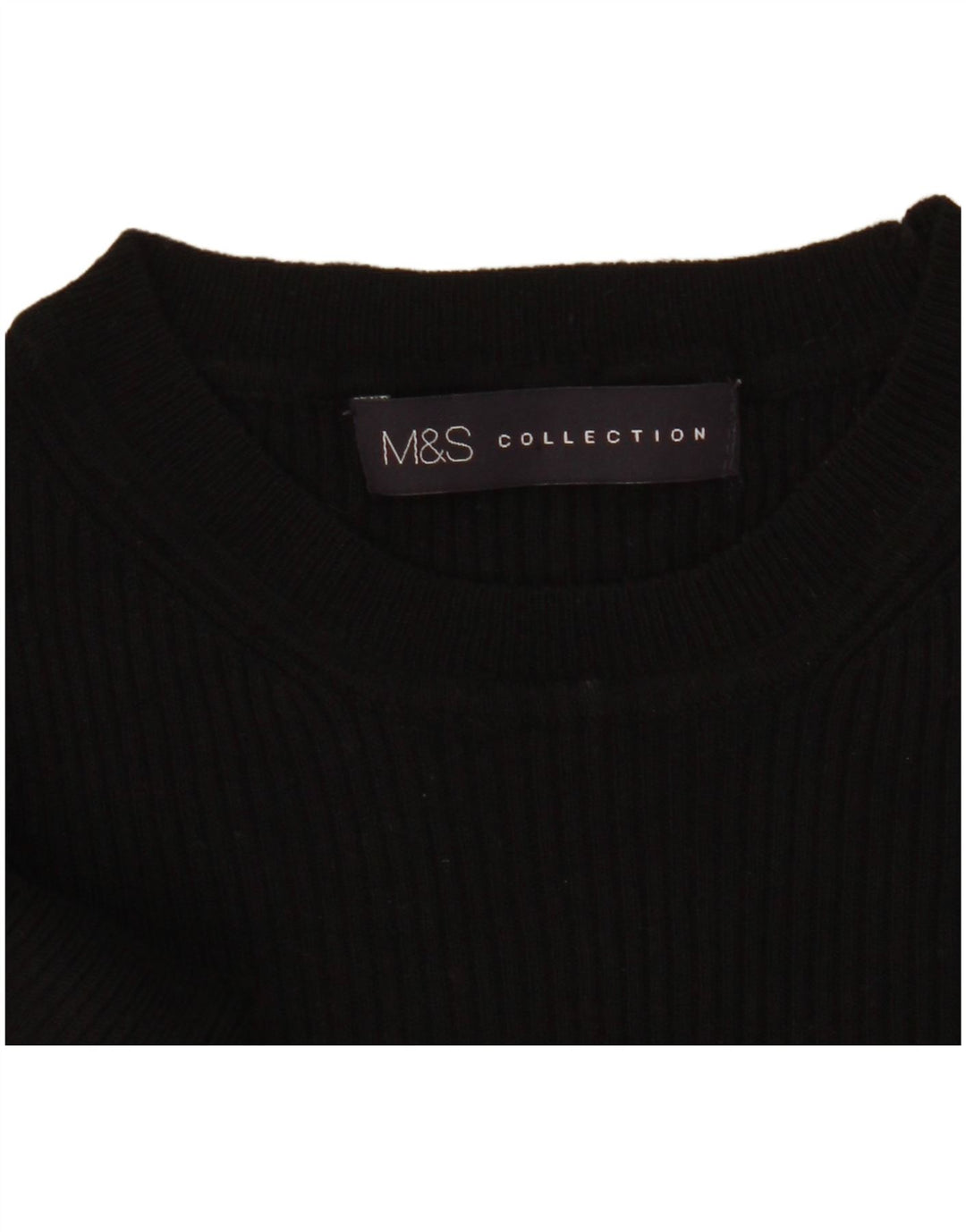 Suéter feminino Marks & Spencer com gola redonda Reino Unido 10 pequeno preto