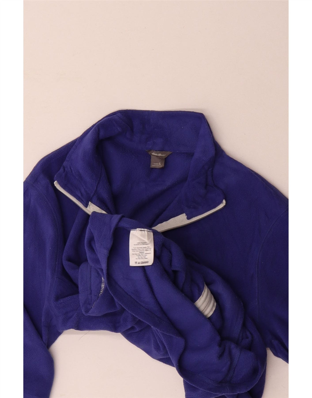 Jaqueta de lã feminina Eddie Bauer UK 16 grande poliéster roxo