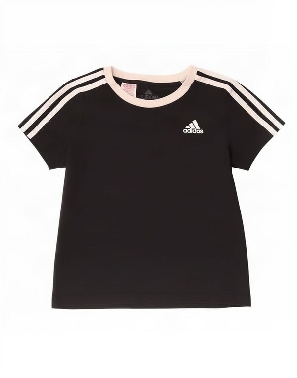 Camiseta Adidas Meninas 9-10 Anos Preto Colorblock Algodão