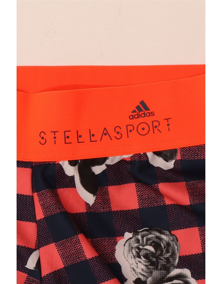 ADIDAS Womens Stella Graphic Leggings UK 14 Medium Multicolor Check