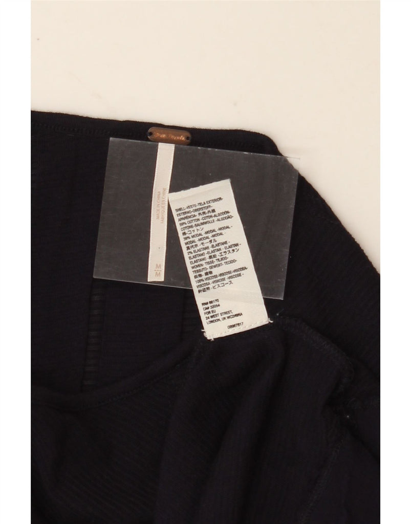 FREE PEOPLE Womens Long Sleeve Blouse Top UK 14 Medium Navy Blue Cotton Vintage Free People and Second-Hand Free People from Messina Hembry 