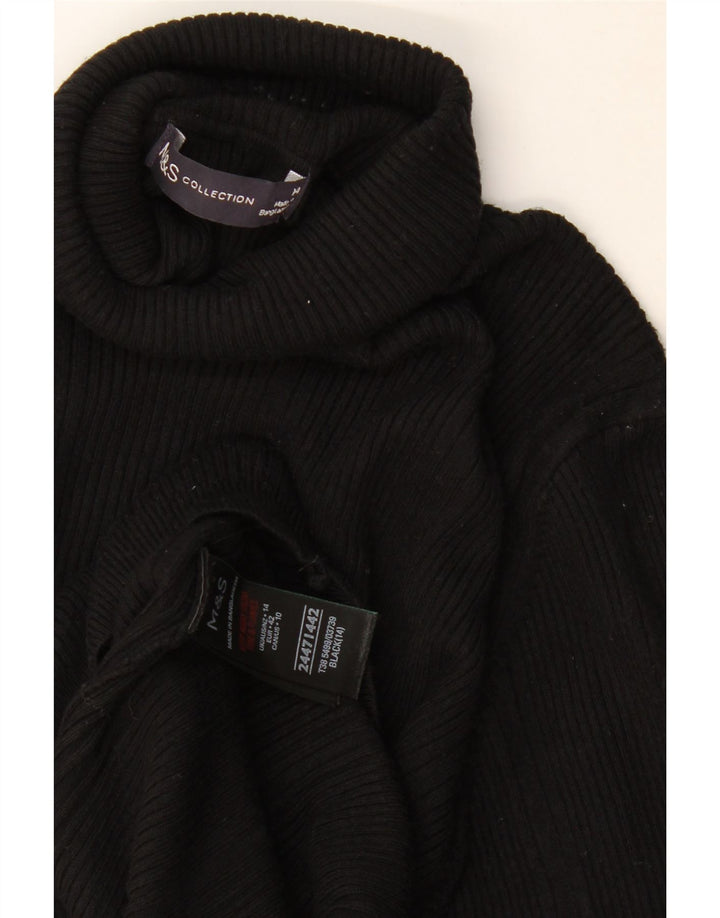 Suéter feminino Marks & Spencer com gola redonda Reino Unido 14 viscose preta média