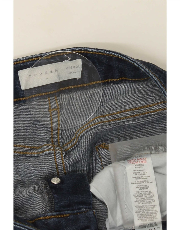 Topman Mens Slim Jeans W32 L32 Azul Marinho Algodão
