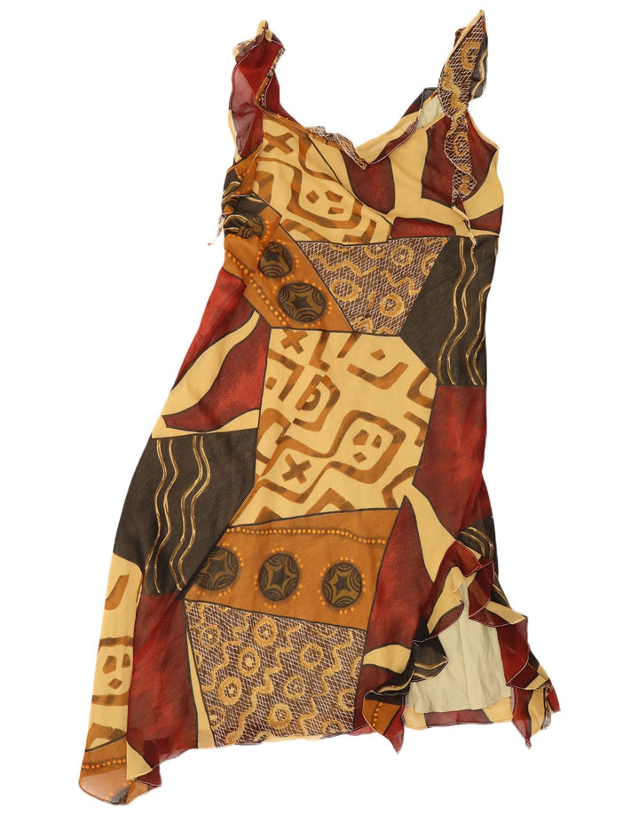 Vestido assimétrico feminino Rene Derhy IT 48 XL patchwork multicolorido