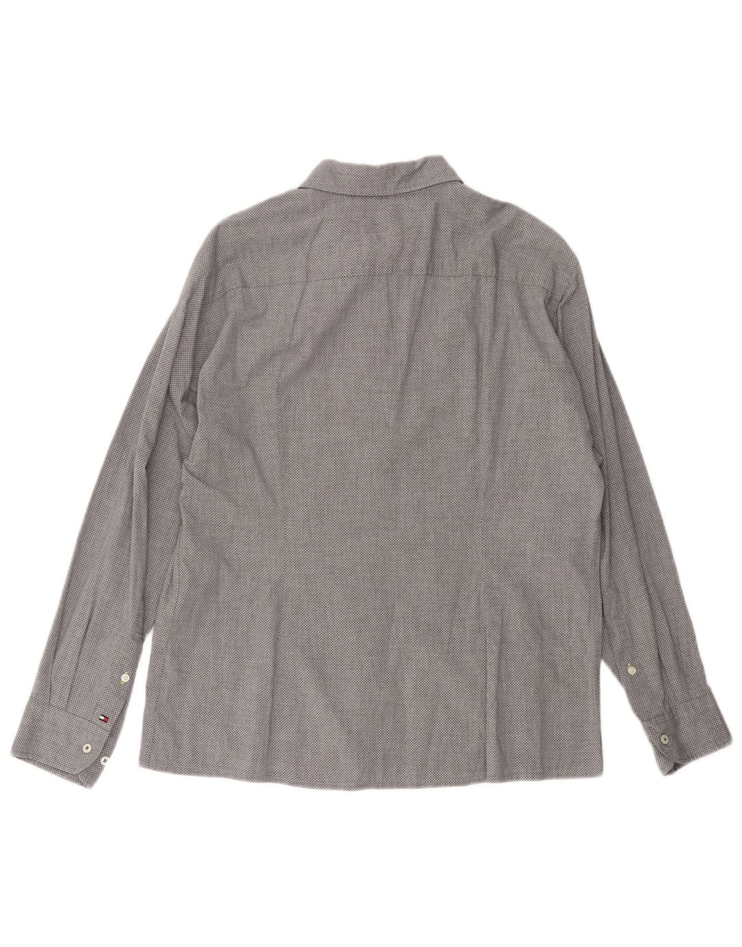 Camisa masculina TOMMY HILFIGER New York Fit grande cinza manchada