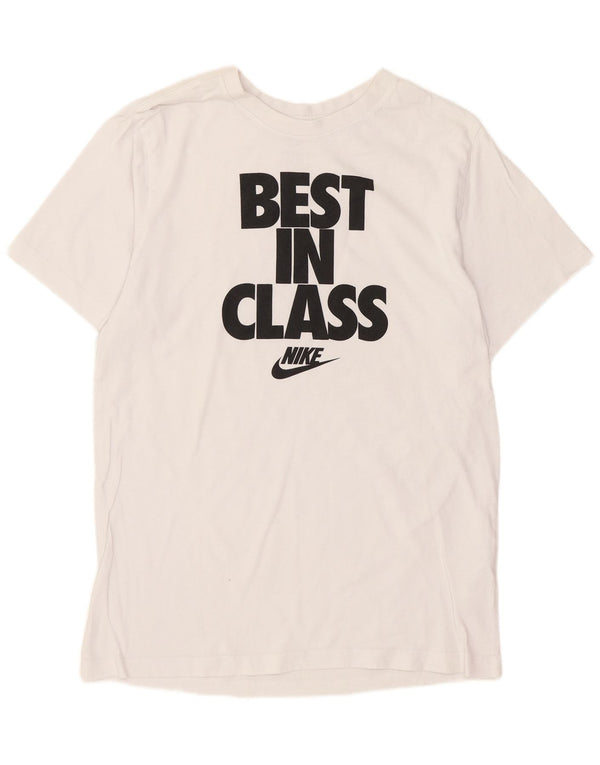 Camiseta Nike masculina gráfica Top médio algodão branco