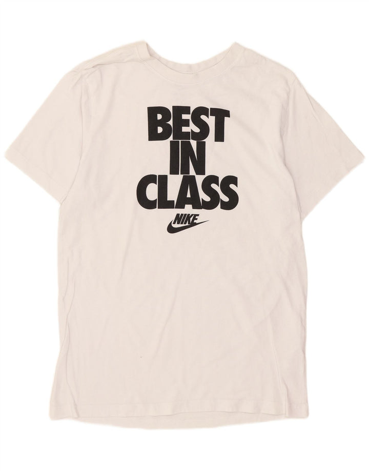 Camiseta Nike masculina gráfica Top médio algodão branco